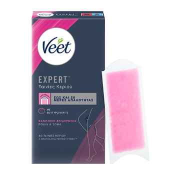 Veet Ταινίες Αποτρίχωσης Για Σώμα & Πόδια Expert Κρύο Κερί Για Κανονικές Επιδερμίδες – 40 pcs