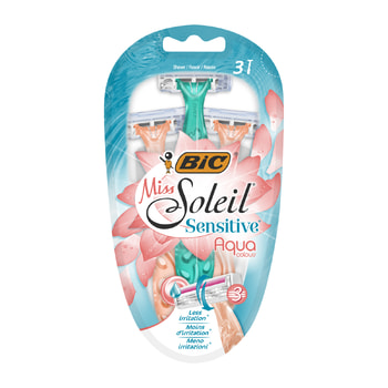 BIC Γυναικεία Ξυραφάκια μιας Χρήσης Miss Soleil Sensitive Aqua Colours