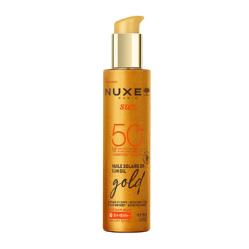 Nuxe Sun Oil Gold - Ιριδίζον Λάδι Μαυρίσματος Για Πρόσωπο & Σώμα Spf 50