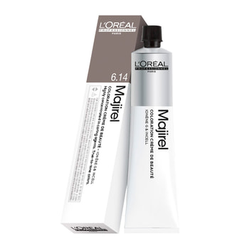 Majirel L'oreal Professionnel Majirel Μόνιμη Βαφή 6.14 Ξανθό Σκούρο Σαντρέ Χάλκινο