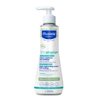 Mustela Πιστοποιημένη Βιολογική Κρέμα Αναπλήρωσης Λιπιδίων κατά του Κνησμού, Με Πιστοποιημένο Βιολογικό Εκχύλισμα Ηλιανθελαίου & Πρεβιοτικό Bioécolia® – 300 ml