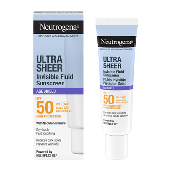 Neutrogena Ultra Sheer Invisible Fluid Age Shield Αντηλιακό Προσώπου Λεπτόρρευστης Υφής SPF50