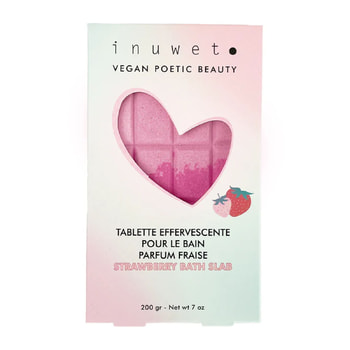 Inuwet Effervescent Bath Slab - Strawberry - Pink