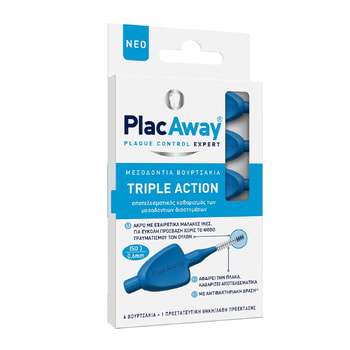 Plac Away Interdental Brushes Triple Action 0.6mm