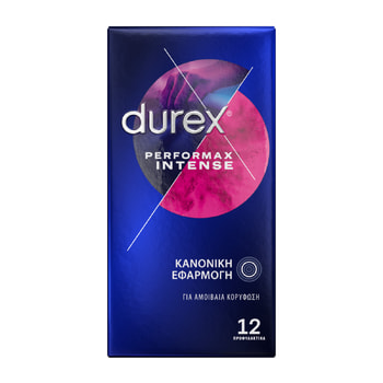 Durex Προφυλακτικά Με Κουκκίδες, Ραβδώσεις & Επιβραδυντικό Τζελ Performax Intense