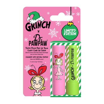 Dr PawPaw x The Grinch Candy Canelip Scrub & Peach Pink Balm Duo