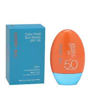 Time Eraser Color Fluid Sun Shield SPF50 Αντηλιακό Προσώπου Με Χρώμα