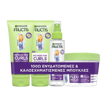 Fructis Method For Curls 4 Step Ρουτίνα Για Ενυδατωμένες & Καλοσχηματισμένες Μπούκλες – 4 pcs