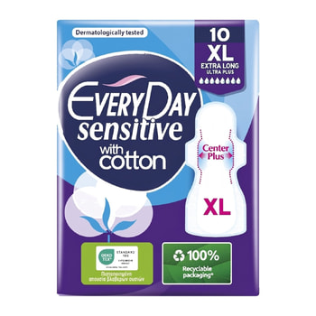 EVERY DAY Σερβιέτες Sensitive With Cotton Extra Long Ultra Plus