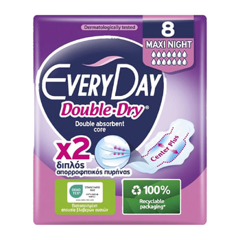 EVERY DAY Σερβιέτες Hyperdry Double Dry Ultra Plus Maxi Night