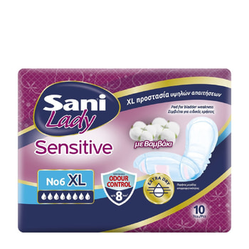 Sani Lady Incontinence Sanitary Pads with Cotton Extra Large No6