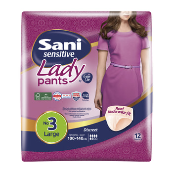 Sani Lady Lady Discreet Pants No3 Large Disposable Elastic Underwear