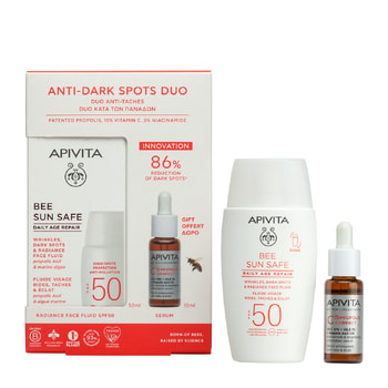 Apivita Anti-Dark Spots Duo Κατά Των Πανάδων - Bee Sun Safe Daily Age Repair SPF50 & Δώρο C15 Propolis Correct