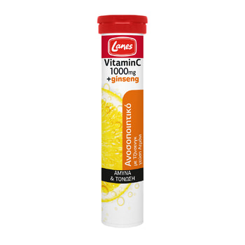 Lanes Vitamin C Αναβράζοντα Δισκία με Ginseng 1000mg
