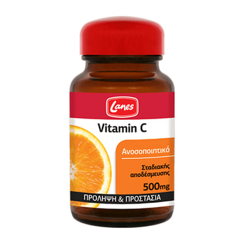 Lanes Vitamin C Καταπινόμενα Δισκία Σταδιακής Αποδέσμευσης με Βιοφλαβονοειδή 500mg