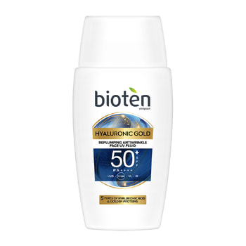 Bioten Αντηλιακό Προσώπου Hyaluronic Gold Replumping Antiwrinkle Face UV Fluid Spf 50+