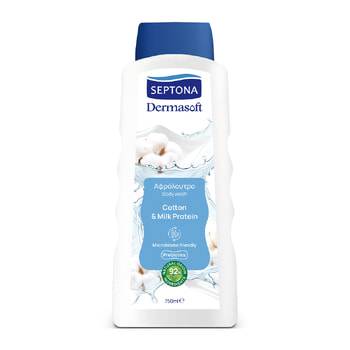 Septona Αφρόλουτρο Dermasoft Cotton & Milk protein – 750 ml