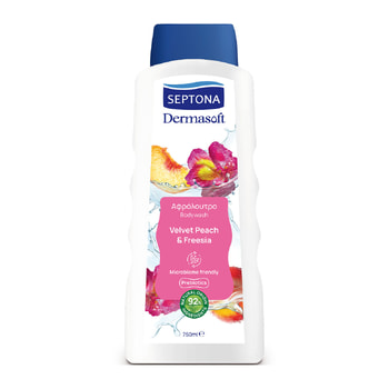 Septona Αφρόλουτρο Dermasoft Velvet Peach & Freesia – 750 ml