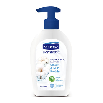 Septona Κρεμοσάπουνο Dermasoft Cotton & Milk protein – 400 ml