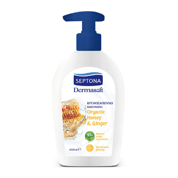 Septona Κρεμοσάπουνο Dermasoft Organic Honey & Ginger – 400 ml