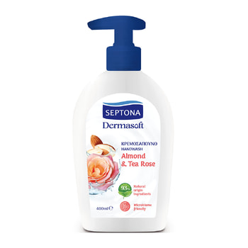 Septona Κρεμοσάπουνο Dermasoft Almond & Tea Rose – 400 ml