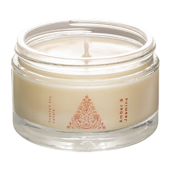 Radiant Amber & Jasmine Scented Soy Candle