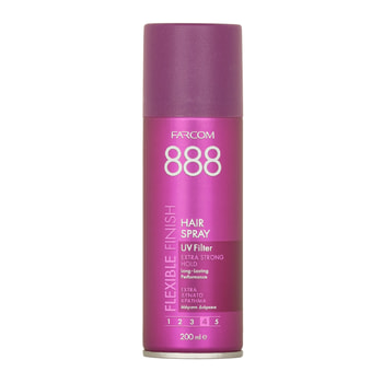 Farcom 888 Extra Strong Hold Flexible Finish Hair Spray 200 ml