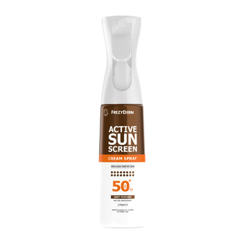 Frezyderm Active Sun Screen Cream Spray SPF50+ Aντηλιακό Γαλάκτωμα Σε Spray