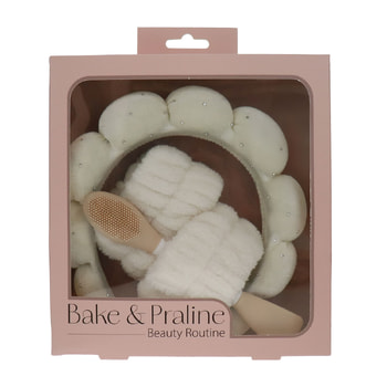 Bake & Praline Grooming Set with Headband, Hair Ties & Silicone Brush