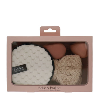 Bake & Praline Makeup & Grooming Set with Ribbon & Sponges