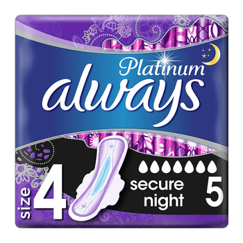 ALWAYS Platinum Secure Night Σερβιέτες με Φτερά