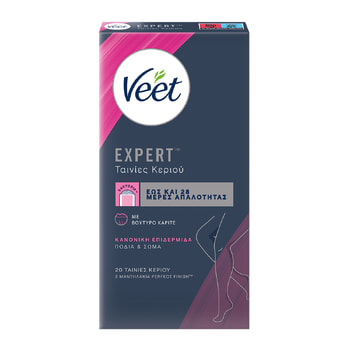 Veet Ταινίες Αποτρίχωσης Για Σώμα & Πόδια Expert Κρύο Κερί Για Κανονικές Επιδερμίδες – 20 pcs