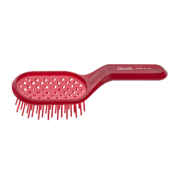 Janeke Curvy Red-Purple Detangling Brush With Air Cushions