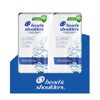 Head & Shoulders Classic Clean Αντιπιτυριδικό Σαμπουάν Έως & 100% Μαλλιά χωρίς Πιτυρίδα Duo Pack