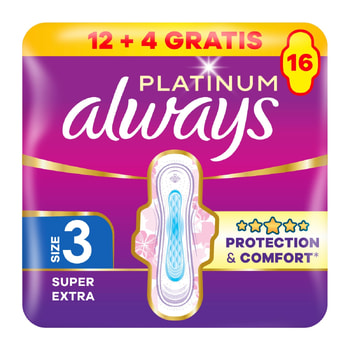 ALWAYS Platinum Σερβιέτες Super Extra Μέγεθος 3