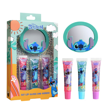 Air-Val Stitch Σετ Lip Gloss & Καθρέπτης – 4 pcs
