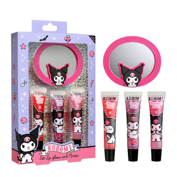 Air-Val Kuromi Σετ Lip Gloss & Καθρέπτης – 4 pcs