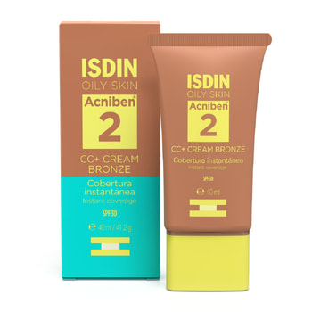 Isdin Acniben CC+ Cream SPF30 - Ενυδατική Κρέμα Προσώπου Με Χρώμα Για Λιπαρό & Ακνεϊκό Δέρμα – Bronze 40 ml
