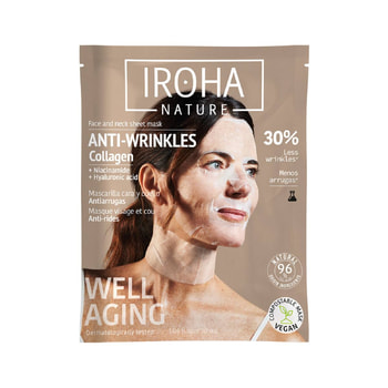 Iroha Nature Biodegradable Fabric Anti-Ageing Mask for Face & Neck Anti-Wrinkles & Pro-Age