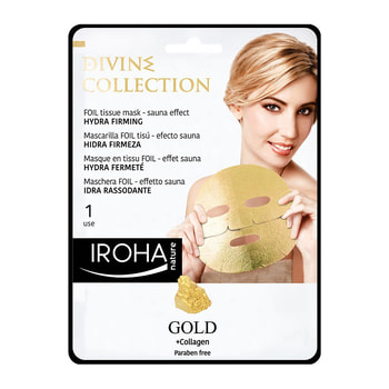 Iroha Nature Foil Fabric Face Mask with Gold Sauna Effect Hydration & Firming