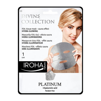 Iroha Nature Foil Fabric Face Mask with Sauna Effect Platinum Hydration & Glow