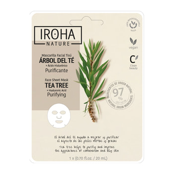Iroha Nature Tea Tree Fabric Face Mask For Cleansing Biodegradable