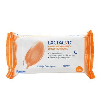 Lactacyd Μαντηλάκια Καθαρισμού Ευαίσθητης Περιοχής 15τμχ