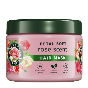Herbal Essences Vegan Hair Mask for Softness with Rose Scent, For Dry Hair – 250 ml
