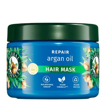 Herbal Essences Vegan Argan Oil Reconstructing Hair Mask, For Damaged Hair, Silicone Free – 250 ml