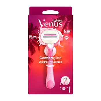 Gillette Comfortglide Miami Ξυριστική Μηχανή Με 1 Ανταλλακτική Κεφαλή Άρωμα Sugarberry