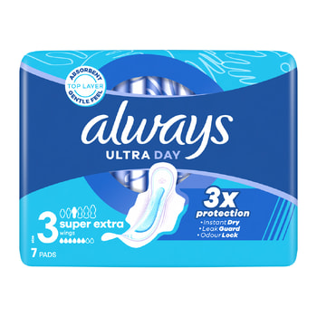 ALWAYS Σερβιέτες Ultra Super Extra (Μέγεθος 3) Φτερά