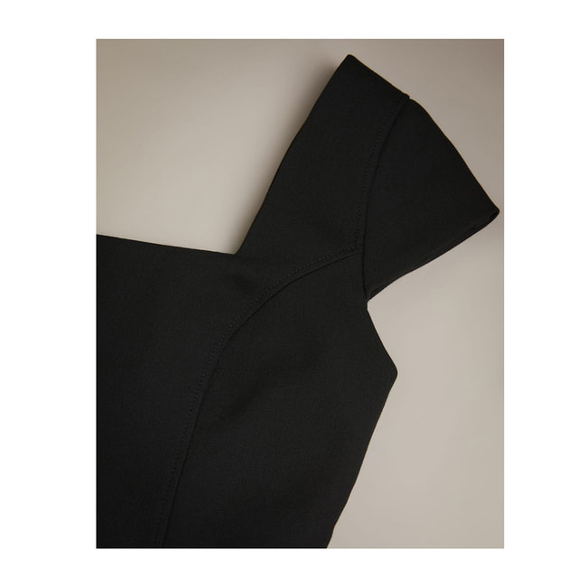 Buy Fleuurr Square Neck Midi Peplum Dress Black Ted Baker KSA