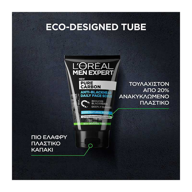 Gommage Visage L'Oréal Men Expert Pure Carbone - Anti Points Noirs, 100ml, Peau Tous Types, Neuf