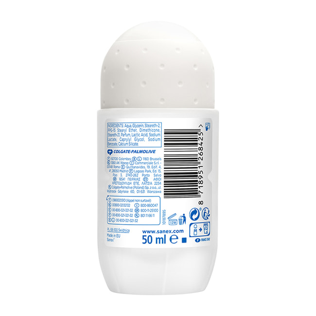 Sanex Men Zero% Deo Roll-On 50 Ml - Deodorant Ohne Alkohol Für Langanhaltenden Schutz